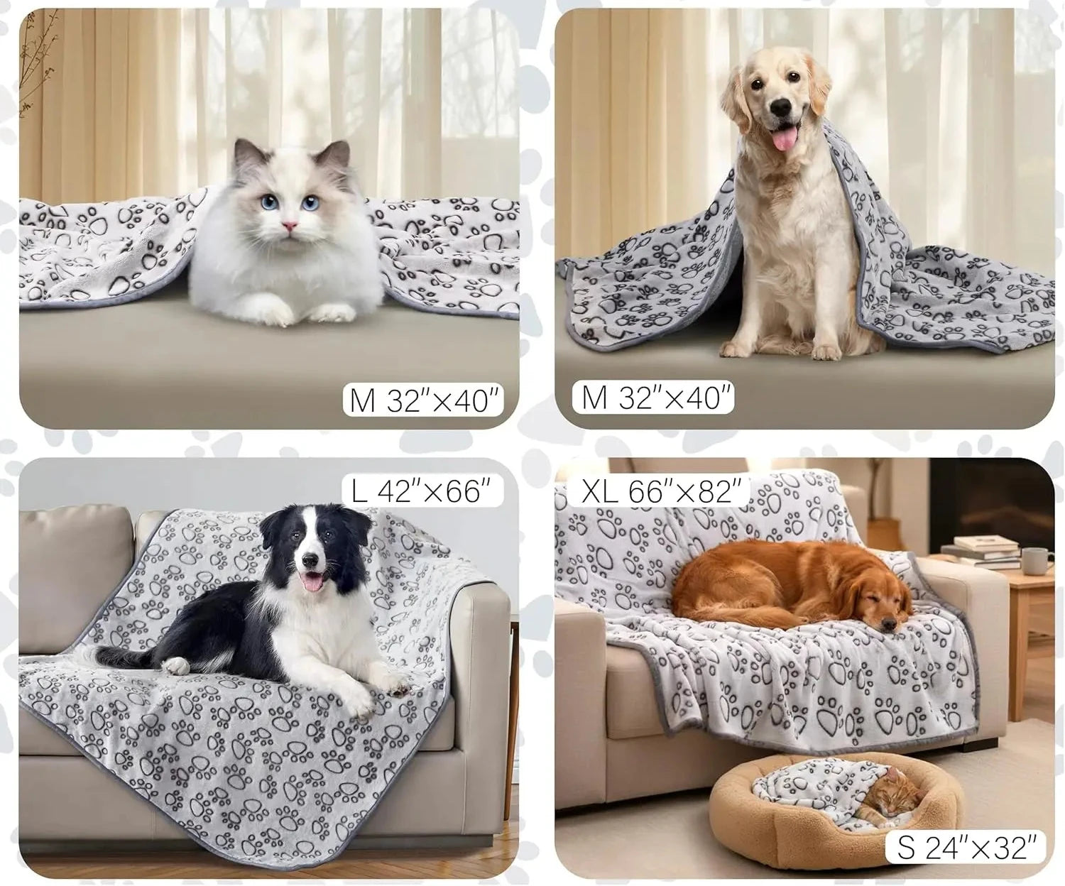 Premium Soft Dog Blanket Washable Cat Blanket for Indoor Cats Large Medium Small Dog Puppy Essentials